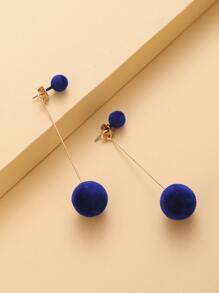 Pendientes con diseño de pompón - Azul - Ver 2