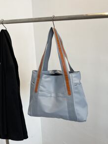 Two Tone Shoulder Tote Bag