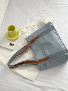 Two Tone Shoulder Tote Bag