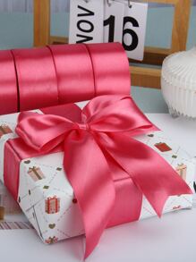 Cuộn ruy băng satin rộng 4cm, 25 yard, ruy băng nơ trang trí gói quà cho hoa, bánh, đám cưới, tiệc tùng, vật liệu thủ công hoa hồng tự làm - Màu Hồng Tươi - Xem 4