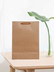 1 pieza Bolsa de regalo liso - Marrón - Ver 1