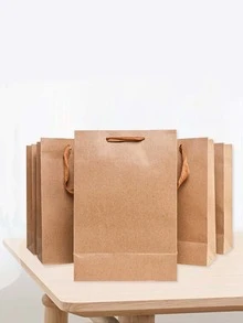 1 pieza Bolsa de regalo liso - Marrón - Ver 4