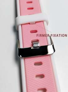 Correa de reloj de silicona 20mm unicolor - Rosa - Ver 3