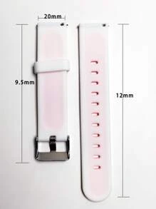 Correa de reloj de silicona 20mm unicolor - Rosa - Ver 5