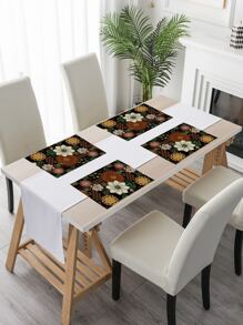 1入組花朵印花餐墊