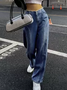 DAZY Jeans con lavado de pierna ancha