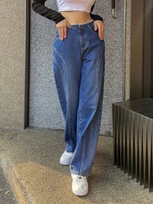 DAZY Jeans con lavado de pierna ancha