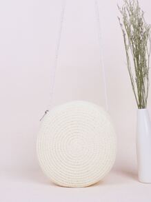 Yogodlns Bolsa de mimbre mini minimalista - Blanco - Ver 1