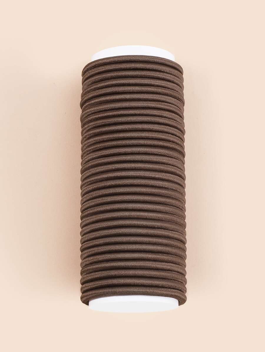 30pcs Solid Hair Tie Casual Ponytail Holders Hair Elastics Hair Rubber Bands Scrunchies Hair Rope Elastic Hair Tie, Hair Bobbles Hair Accessories Head Accessories - Coffee Brown - View 1