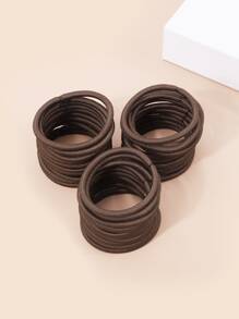 30pcs Solid Hair Tie Casual Ponytail Holders Hair Elastics Hair Rubber Bands Scrunchies Hair Rope Elastic Hair Tie, Hair Bobbles Hair Accessories Head Accessories - Coffee Brown - View 3