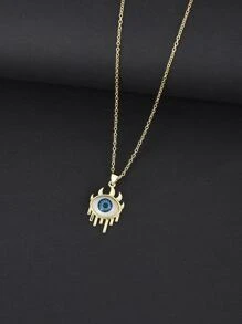 Men Evil Eye Pendant Necklace - Multicolor - View 2