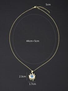 Men Evil Eye Pendant Necklace - Multicolor - View 4