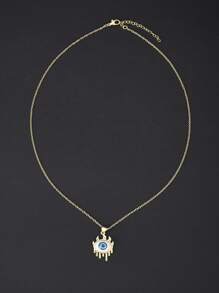 Men Evil Eye Pendant Necklace - Multicolor - View 5