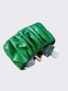 Minimalist Ruched Bag - Green - View 5