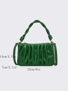 Minimalist Ruched Bag - Green - View 6