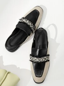 毛邊緣方頭露跟平底鞋 - 彩色 - 查看 4