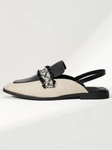 毛邊緣方頭露跟平底鞋 - 彩色 - 查看 5