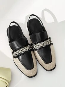 毛邊緣方頭露跟平底鞋 - 彩色 - 查看 6