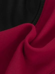 Girls Letter Graphic Two Tone Zip Up Hooded Sweatshirt Without Tee - Multicolor - View 5