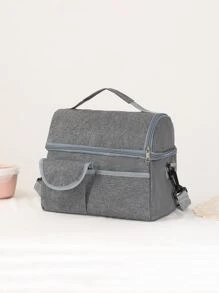 1 pieza Bolsa térmica unido en contraste - Gris - Ver 1