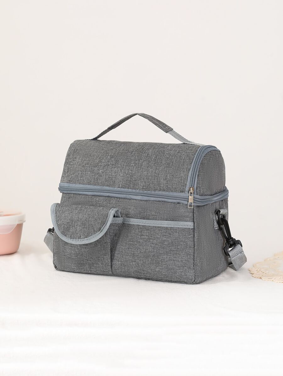 1 pieza Bolsa térmica unido en contraste - Gris - Ver 1