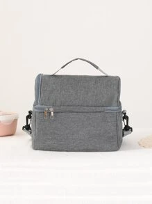 1 pieza Bolsa térmica unido en contraste - Gris - Ver 2