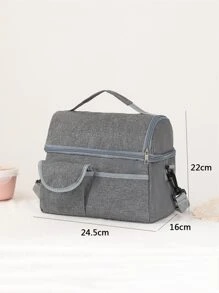 1 pieza Bolsa térmica unido en contraste - Gris - Ver 3