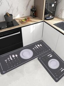 1 stuk keukenkleed met serviespatroon - Veel kleurig - Bekijken 1
