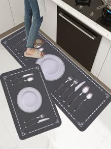 1 stuk keukenkleed met serviespatroon - Veel kleurig - Bekijken 3