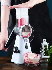 1 pieza Molinillo de queso y verduras manual rotatorio con 3 hojas, herramientas de frutas y verduras, utensilios de cocina, cortador, alimento, ensalada, decoración, almacenamiento, fiesta, cumpleaños. - Blanco - Ver 3