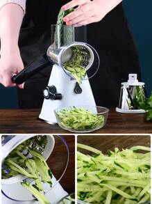 1 pieza Molinillo de queso y verduras manual rotatorio con 3 hojas, herramientas de frutas y verduras, utensilios de cocina, cortador, alimento, ensalada, decoración, almacenamiento, fiesta, cumpleaños. - Blanco - Ver 5