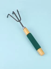 1 pieza Rastrillo de jardinería con mango largo - Verde Oscuro - Ver 2