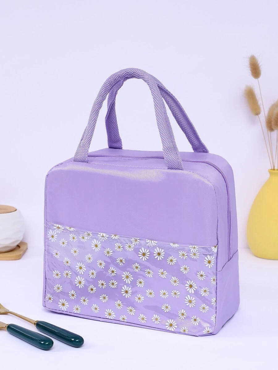 1pc Daisy Print Lunch Bag - Multicolor - View 1