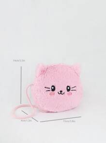 Girls Cartoon Design Fluffy Novelty Bag - Pink - View 4