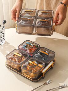 4 piezas frasco de bocadillo & 1 pieza Bandeja - Multicolor - Ver 1