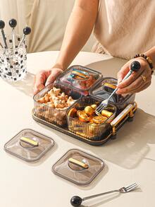 4 piezas frasco de bocadillo & 1 pieza Bandeja - Multicolor - Ver 2