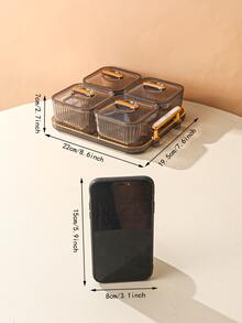 4 piezas frasco de bocadillo & 1 pieza Bandeja - Multicolor - Ver 3