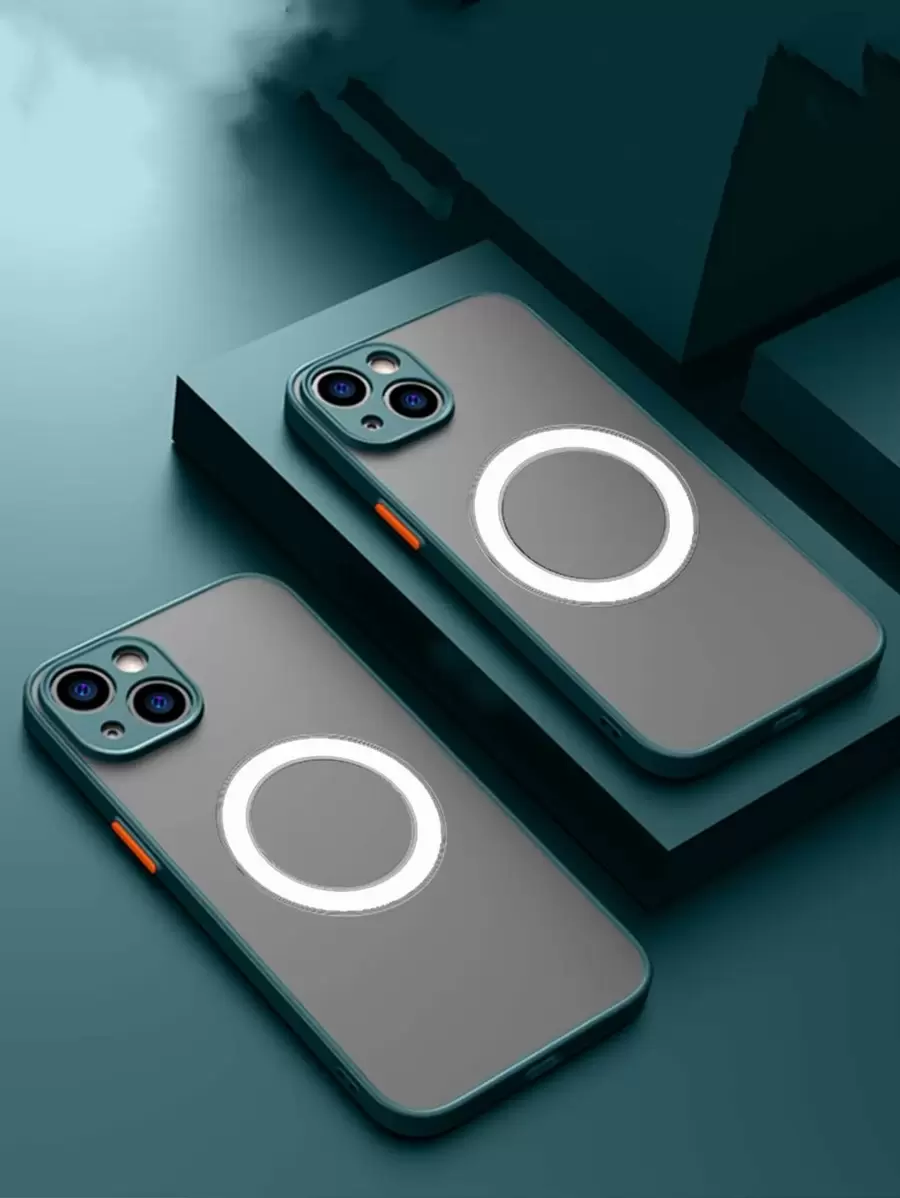 Hadaasi Funda de teléfono compatible con iPhone 14 Pro Max, 17, 17 Pro, 17 Pro Max, 14, 13 Pro, 13 Pro Max, 13, 12 Pro, 12 Pro Max, 12, 11 Pro Max, 11, 11 Pro, XS Max, XR, XS, X y Galaxy S24 Ultra, S24 Plus, S24, S23 Ultra, S23 Plus, S23, S22 Ultra, S22 Plus, S22, S21 Ultra, S21 Plus, S21, S23 FE, S24 FE, S25 Ultra, S25 Plus, S25, S25 Edge, A17, A07, versión internacional, no la versión nacional. Funda de teléfono magnética con tacto suave, color verde mate, contraste de color, a prueba de golpes, semitraslúcida, mate, ultrafina