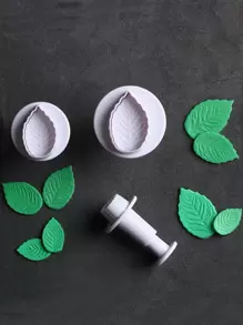3 piezas Sello de galleta con diseño de hoja - Blanco - Ver 1