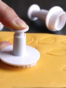 3 piezas Sello de galleta con diseño de hoja - Blanco - Ver 4