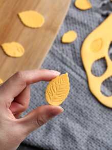 3 piezas Sello de galleta con diseño de hoja - Blanco - Ver 6