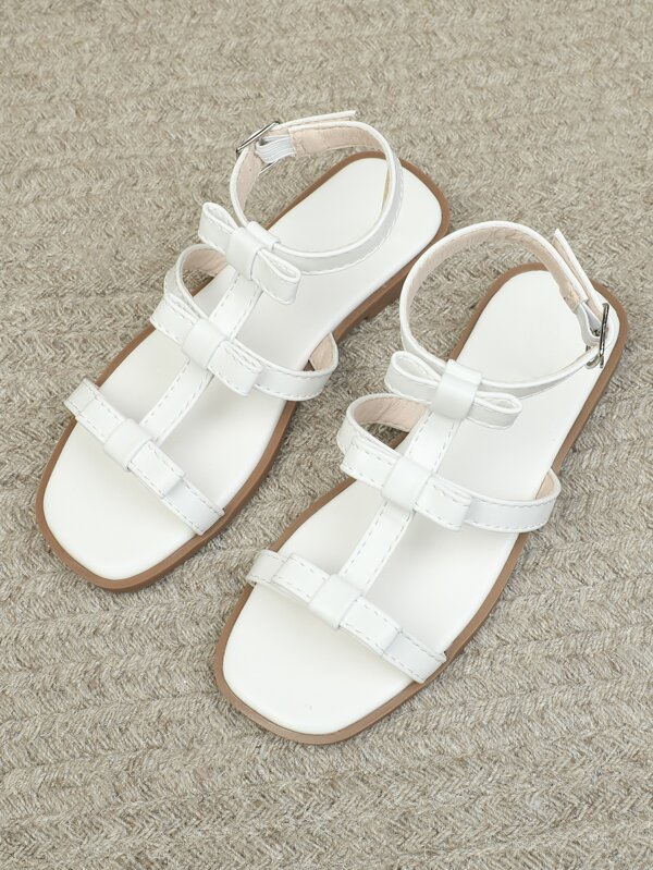 Girls Bow Decor Gladiator Sandals