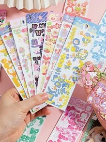 16入組卡通圖案貼紙 - 彩色 - 查看 2