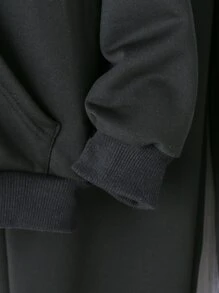 Teen Girls Butterfly Print Hoodie & Joggers - Black - View 3