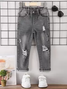 Niñito Jeans desgarro con lavado