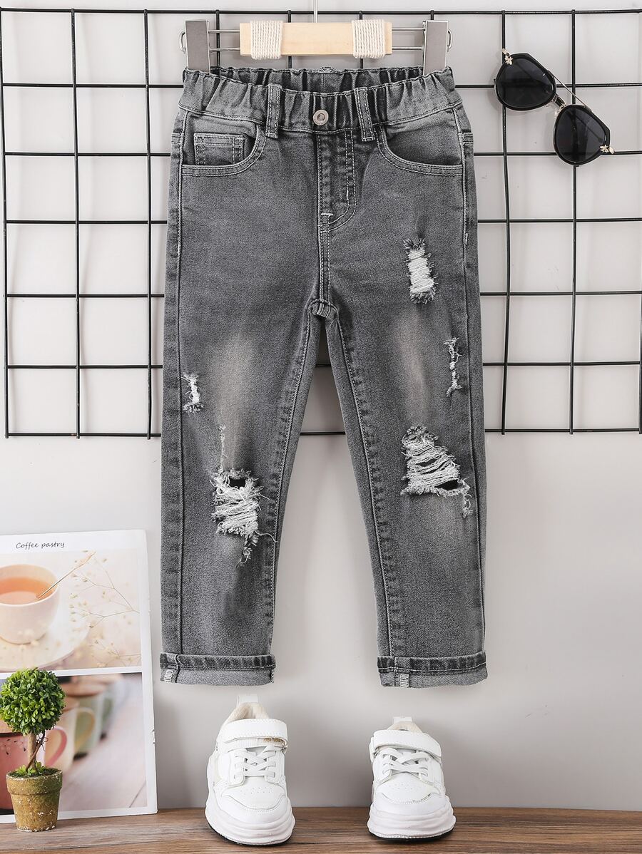 Niñito Jeans desgarro con lavado