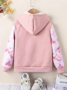 Chicas Cazadora con estampado de unicornio con capucha con forro térmico - Rosa - Ver 2