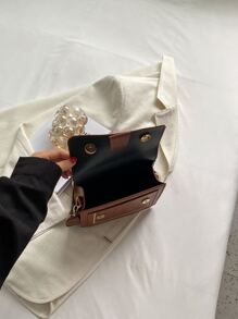 Embroidery Detail Flap Square Bag, Perfect For Rodeo Occasion