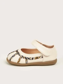 女孩花卉圖案踝帶平底鞋 - 米色 - 查看 3