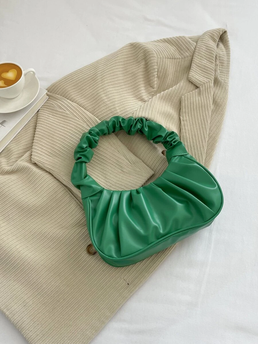 Bolso con fruncido minimalista - Verde - Ver 1